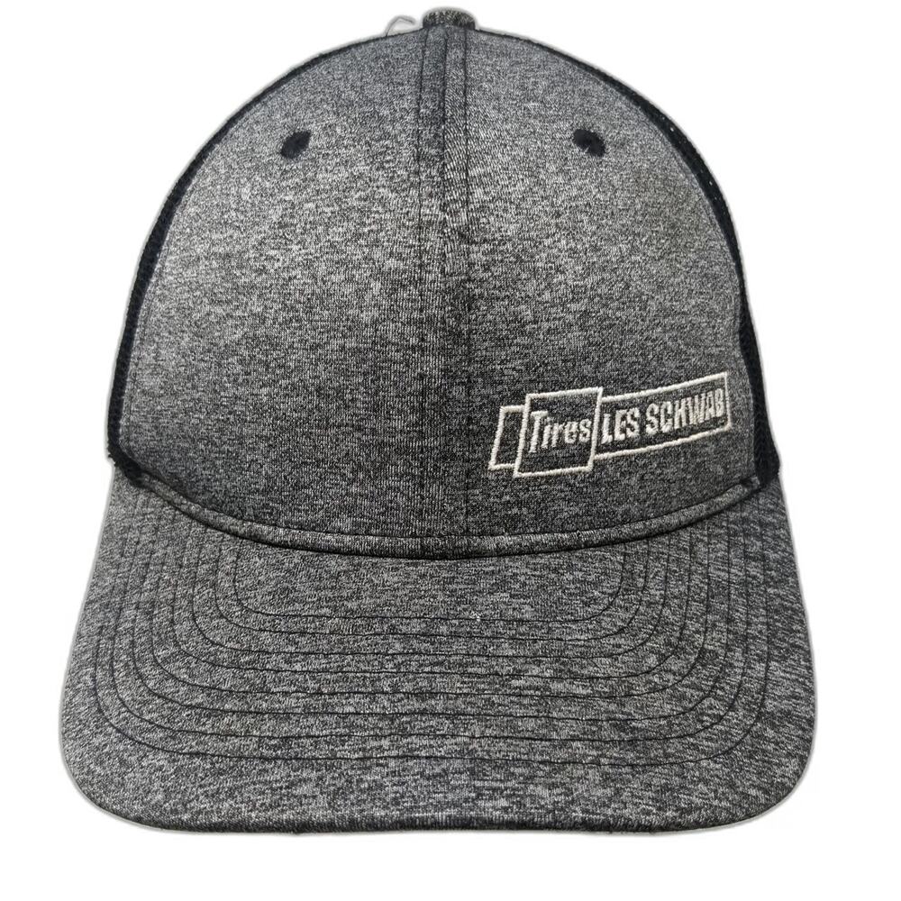 Les Schwab Tires Logo Trucker Hat Gray One Size Mesh Back Snapback Baseball Cap